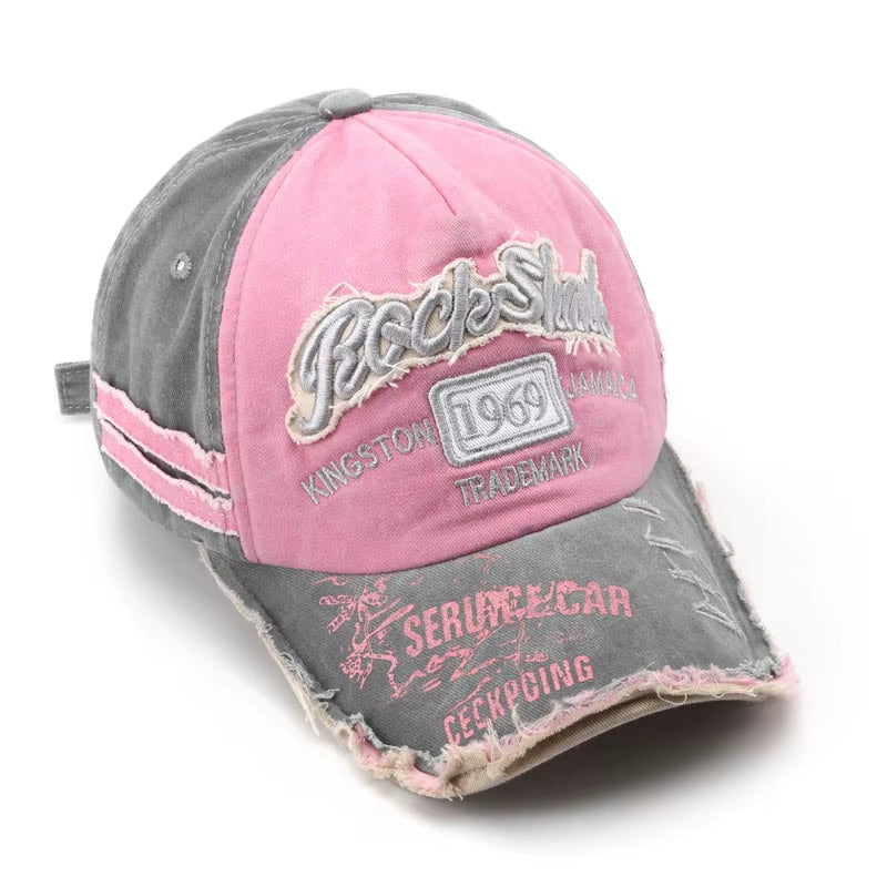 Retro Letter Embroidery Baseball Caps Spring Summer Men Women Cotton Adjustable Casual Hat Hip Hop Streetwear Sun Hats Y2K Hat