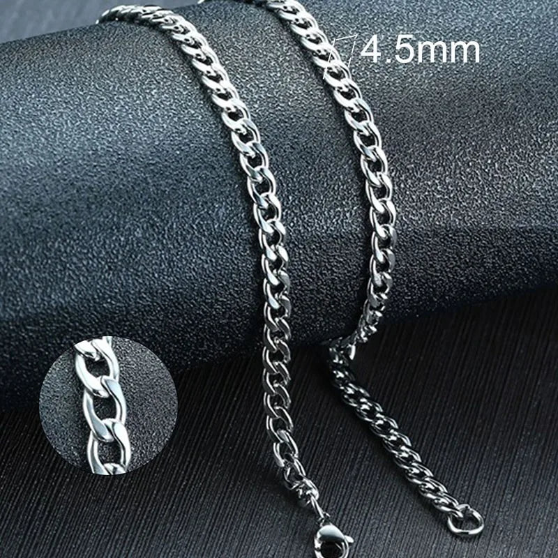 Men'S Cuban Link Chain Necklace Stainless Steel Black Gold Color Male Choker Colar Jewelry Gifts for Him