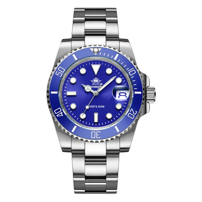 DIVE Stainless Steel Watch Men'S European and American Business Leisure Quartz Watch Waterproof Outdoor Sports Watch