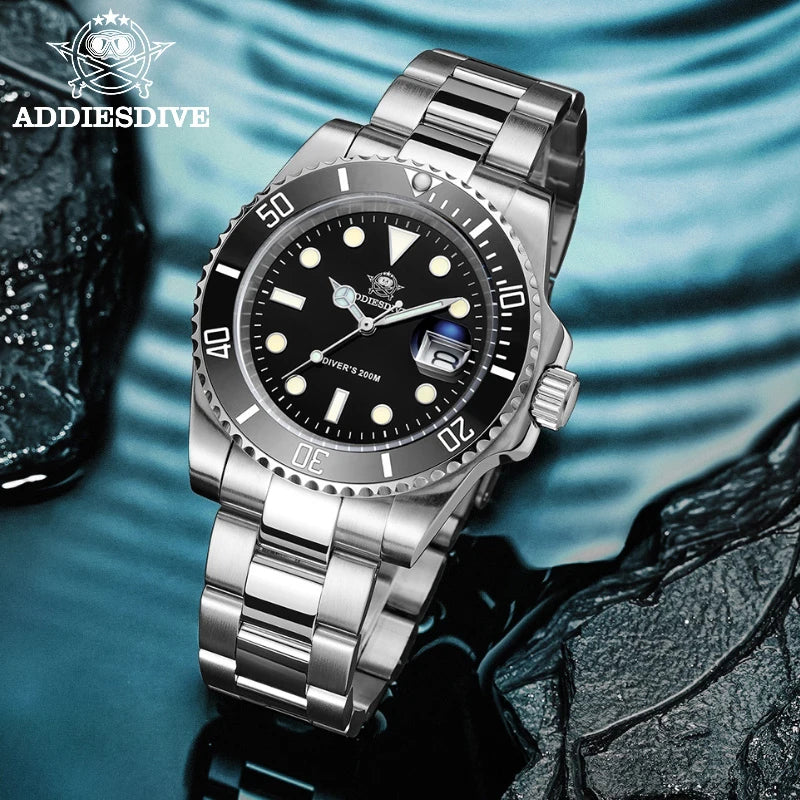 DIVE Stainless Steel Watch Men'S European and American Business Leisure Quartz Watch Waterproof Outdoor Sports Watch