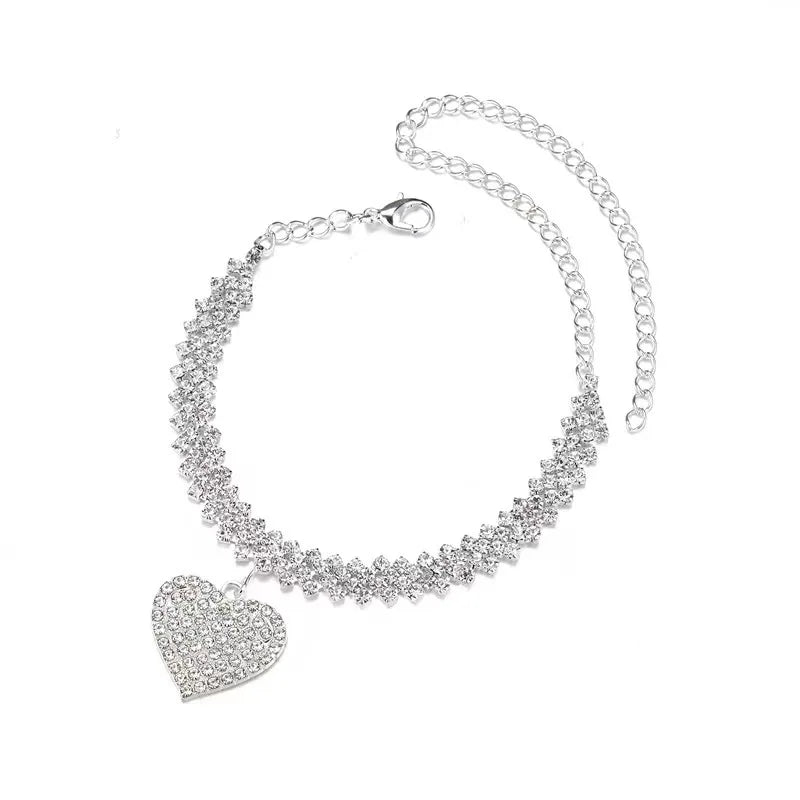 New Shining Cubic Zirconia Chain Anklet for Women Fashion Silver Color Ankle Bracelet Barefoot Sandals Foot Jewelry