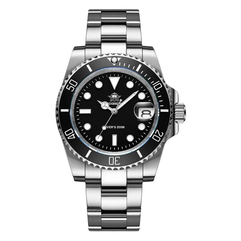 DIVE Stainless Steel Watch Men'S European and American Business Leisure Quartz Watch Waterproof Outdoor Sports Watch
