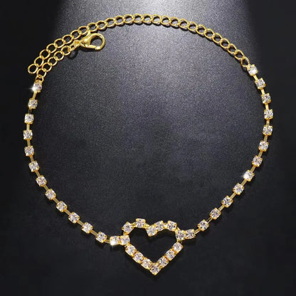 New Shining Cubic Zirconia Chain Anklet for Women Fashion Silver Color Ankle Bracelet Barefoot Sandals Foot Jewelry