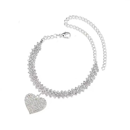 New Shining Cubic Zirconia Chain Anklet for Women Fashion Silver Color Ankle Bracelet Barefoot Sandals Foot Jewelry