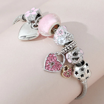 1PC Women'S Fashion Multi Element Beaded Love Pan Family Bracelet Jewelry Accessories Daily Dressing Party Holiday Gift -005